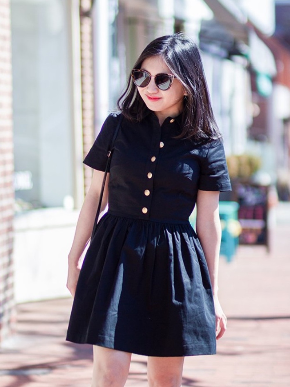 NWT J. Crew Black Taffeta Gemstone Button A Line Shirt Dress - Picture 12 of 16